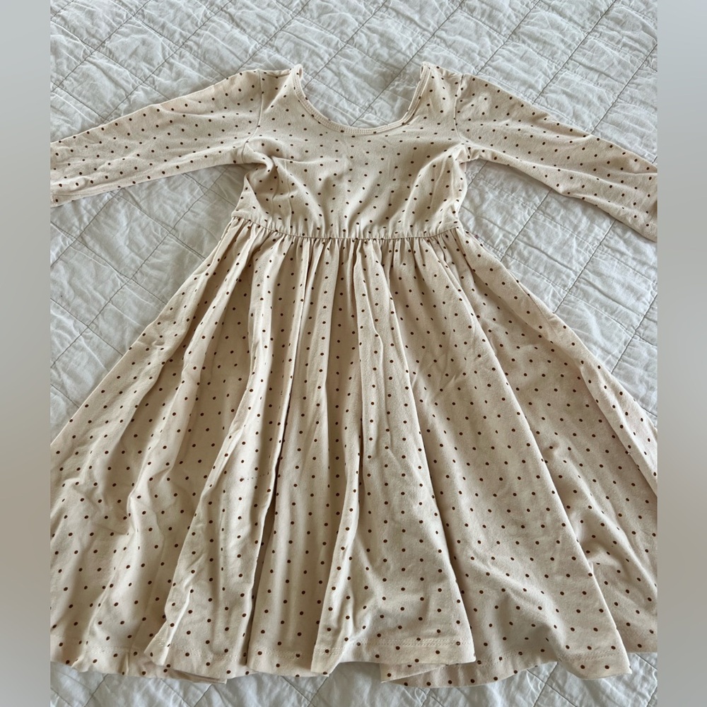 Alice + Ames size 6 dress tan ivory, brown polka dot